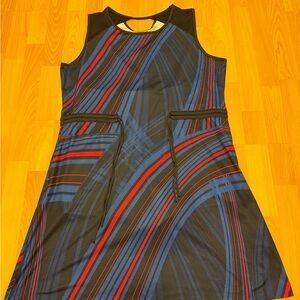 Callaway Opti-Dri Women’s XL Sleeveless Golf Dress Blue Red Stripe Athletic